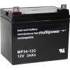 multipower MPC34-12 117754 olověný akumulátor 12 V 34 Ah olověný se skelným rounem (š x v x h) 196 x 180 x 130 mm šroubované M6 odolné proti více cyklům,