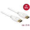 Delock DisplayPort kabel Konektor DisplayPort, Konektor DisplayPort 2.00 m bílá 84877 pozlacené kontakty Kabel DisplayPort