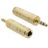 Delock 65360 65360 jack audio adaptér [1x jack zástrčka 3,5 mm - 1x jack zásuvka 6,3 mm] zlatá