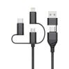 Nabíjecí a datový kabel TECHNIK USB-A+C/USB-C+microUSB+Lightning 1,2m,3A, černý Nabíjecí a datový kabel TECHNIK USB-A+C/USB-C+microUSB+Lightning 1,2m,3A, černý