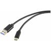 Renkforce USB kabel USB 3.2 Gen2 USB-C ® zástrčka, USB-A zástrčka 1.00 m černá kompletní stínění RF-5720404 Renkforce USB kabel USB 3.2 Gen2 USB-C ® zástrčka, USB-A zástrčka 1.00 m černá kompletní stínění RF-5720404
