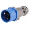 Legrand Průmyslový napájecí konektor, řada: HYPRA, IP44, Kabel, formát pólů: 3P+PE, orientace těla: Rovný barva Modrá, Legrand Průmyslový napájecí konektor, řada: HYPRA, IP44, Kabel, formát pólů: 3P+PE, orientace těla: Rovný barva Modrá,