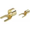 TRU COMPONENTS 1577787 vidlicové kabelové oko 10 mm² Ø otvoru=7 mm bez izolace zlatá 1 ks