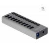 Delock 63670 USB Hub 10 portů USB-A USB 3.1 Gen1 5 GBit/s s konektorem USB C šedá 63670