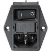 Schurter Konektor IEC C14, orientace těla: Rovný, Montáž do panelu velikost pojistky 17.8 x 11.1 mm Vnitřní, 250V 10A