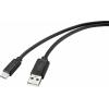 Renkforce USB kabel USB 2.0 USB-C ® zástrčka, USB-A zástrčka 2.00 m černá s antimikrobiálním povrchem RF-4695144