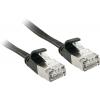 LINDY 47484 RJ45 síťové kabely, propojovací kabely CAT 6A U/FTP 5.00 m černá s ochranou, plochý, ploché provedení 1 ks
