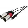 Monacor 0067360 XLR / jack audio kabelový adaptér [2x XLR zástrčka - 1x jack zástrčka 3,5 mm] 1 m černá