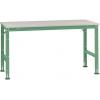 Manuflex AU6117.6011 Pracovní Přístavný stůl Univerzální standardní s plastové desky, Šxhxv = 2000 x 800 x 760-870 mm rezedově zelená (RAL 6011)