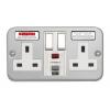 Zásuvka RCD BS 13 A Aktivní Contactum 2 230 V ac Ocel Nástěnná Spínací proud IP2X Šedá Kov Zásuvka RCD BS 13 A Aktivní Contactum 2 230 V ac Ocel Nástěnná Spínací proud IP2X Šedá Kov
