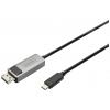Digitus DB-300334-020-S DisplayPort / USB-C® adaptér [1x USB-C® - 1x zástrčka DisplayPort] černá stíněný, kulatý 2 m