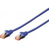 Digitus DK-1641-0025/B RJ45 síťové kabely, propojovací kabely CAT 6 S/FTP 0.25 m modrá samozhášecí, s ochranou 1 ks