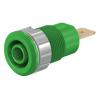 Staubli Zásuvka na banánky, 4 mm, 1000V, 32A, Zelená, Vnitřní Jazýček, materiál kontaktu: Mosaz, délka: 33 mm, pokovení