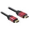 Delock HDMI kabel Zástrčka HDMI-A, Zástrčka HDMI-A 5.00 m červená/černá 84335 pozlacené kontakty, s feritovým jádrem HDMI kabel