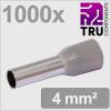 TRU COMPONENTS TC-13377212 dutinka 4 mm² částečná izolace šedá 1000 ks