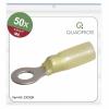 Quadrios 23C528 kulaté kabelové oko Průřez (max.)=6 mm² Ø otvoru=6.5 mm částečná izolace žlutá 50 ks Quadrios 23C528 kulaté kabelové oko Průřez (max.)=6 mm² Ø otvoru=6.5 mm částečná izolace žlutá 50 ks