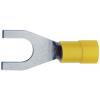 Klauke 650C8 vidlicové kabelové oko 4 mm² 6 mm² Ø otvoru=8.4 mm částečná izolace žlutá 1 ks