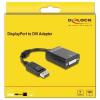 Delock 61847 DisplayPort / DVI adaptér [1x zástrčka DisplayPort - 1x DVI zásuvka 24+1pólová] černá s feritovým jádrem 0.23 m
