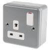 Zásuvka Šedá 1cestná Termoplastický, Urea Moulded Spínací proud 13A USB, Oblý, Zavřená zásuvka, 2P + E Vnitřní IEC