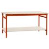 Manuflex BB5201.2001 Kompletní servírovací stolek základní stacionárně s Melamin-Platte + mezi dno, Šxhxv: 750 x 500 x 780 mm červenooranžová (RAL 2001)