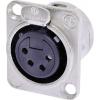 Neutrik NC4FD-L-1 XLR konektor přírubová zásuvka, rovná Pólů: 4 stříbrná 1 ks Neutrik NC4FD-L-1 XLR konektor přírubová zásuvka, rovná Pólů: 4 stříbrná 1 ks