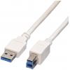 Value USB kabel USB 3.2 Gen1 USB-A zástrčka, USB-B zástrčka 0.80 m bílá stíněný 11.99.8869