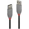 LINDY USB kabel USB 2.0 USB-A zástrčka, USB-A zástrčka 0.50 m černá, šedá pocínovaný 36691