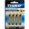 Baterie TINKO 1,5V AA(LR6) alkalická, balení 4ks v blistru