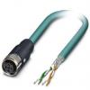 Phoenix Contact Cat5 Ethernetové kabely, Modrá, Polyuretan, 48 V ac, 60V dc 5 m 4, typ pláště: Stíněné Stíněný