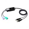 Přepínač KVM, 3,5mm Audio Jack Female 5portový USB, počet zobrazení: 2 2 Aten, video připojení: USB