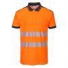 Portwest PW3 Černá, Oranžová Unisex Reflexní tričko s límečkem XL Portwest PW3 Černá, Oranžová Unisex Reflexní tričko s límečkem XL