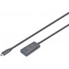 Digitus USB kabel USB 3.2 Gen1, USB 3.2 Gen1, USB 3.0 USB-C®, USB-C ® zástrčka, USB-A zásuvka 5.00 m černá Aktivní se zesílením signálu, oboustranně Digitus USB kabel USB 3.2 Gen1, USB 3.2 Gen1, USB 3.0 USB-C®, USB-C ® zástrčka, USB-A zásuvka 5.00 m černá Aktivní se zesílením signálu, oboustranně