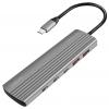 LogiLink UA0415 USB Hub 10 portů USB-A, USB-C® (s napájením) USB 3.2 Gen2 10 GBit/s s hliníkovým krytem, s portem pro rychlé nabíjení vesmírná šedá UA0415