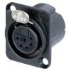 Neutrik NC6FD-LX-B-CON XLR konektor přírubová zásuvka, rovná Pólů: 6 černá 1 ks Neutrik NC6FD-LX-B-CON XLR konektor přírubová zásuvka, rovná Pólů: 6 černá 1 ks