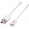 Roline USB kabel USB 2.0 USB-A zástrčka, Apple Lightning konektor 1.00 m bílá stíněný 11.02.8321 Roline USB kabel USB 2.0 USB-A zástrčka, Apple Lightning konektor 1.00 m bílá stíněný 11.02.8321