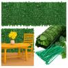 Balkónová zástěna s listy 300 × 100 cm, tmavě zelená Balkónová zástěna s listy 300 × 100 cm, tmavě zelená