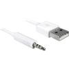 Delock Apple iPad/iPhone/iPod kabel [1x USB 2.0 zástrčka A - 1x jack zástrčka 3,5 mm] 1.00 m bílá