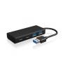 ICY BOX 60493 USB Hub 4 porty USB-A USB 3.0 5 GBit/s lze ovládat prostřednictvím PC černá IB-HUB1426-U3, USB 3.2 Gen 1 Hub Type-A zu 2x Type-C® u. 2x Type-A