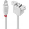 LINDY USB kabel USB 2.0 USB-B zástrčka, USB-B zásuvka 1.00 m šedá 31801