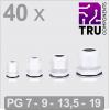 TRU COMPONENTS T24CA123 kabelová průchodka, TC-13448628, od 3.5 mm, do 15 mm, 40 ks