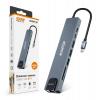 Aligator Dokovací stanice USB-C / Hub 8v1 (USB-C / 2xUSB / SD / MicroSD/ HDTV / RJ45) AHUB001