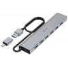 Hama 00200137 USB Hub 7 portů USB-A USB 3.2 Gen1 5 GBit/s s konektorem USB C šedá