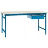 Manuflex BB5247.5007 Kompletní servírovací stolek základní stacionárně s plastová destička + jednotlivé zásuvky, Šxhxv: 1250 x 800 x 780 mm brilantní modrá