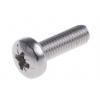 RS PRO Šroub s nízkou půlkulovou hlavou Pozidriv, Obyčejný, Nerezová ocel hlavice Kónická 16.0 mm