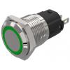 Indikátor, řada: 82 Zelená, typ žárovky: LED Pájecí zakončení EAO 12V ac/dc 16 mm, IP65, IP67