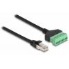 Delock 65975 RJ45 síťové kabely, propojovací kabely CAT 6 U/UTP 0.30 m černá, zelená nestíněný 1 ks