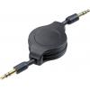 SpeaKa Professional SP-7869796 jack audio kabel [1x jack zástrčka 3,5 mm - 1x jack zástrčka 3,5 mm] 1.10 m černá včetně automatického navíjení, pozlacené