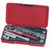 Sada nástrčných klíčů, počet kusů: 34 3/8 in Šestihran typ buzení Čtvercový Teng Tools