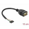 Delock USB kabel USB 2.0 USB zásuvka na desku, USB-A zásuvka 0.15 m černá 84831