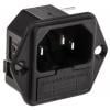 Bulgin Konektor IEC C14, orientace těla: Pravý úhel, Montáž na přírubu velikost pojistky 5 x 20 mm Vnější, 250V 10A Bulgin Konektor IEC C14, orientace těla: Pravý úhel, Montáž na přírubu velikost pojistky 5 x 20 mm Vnější, 250V 10A